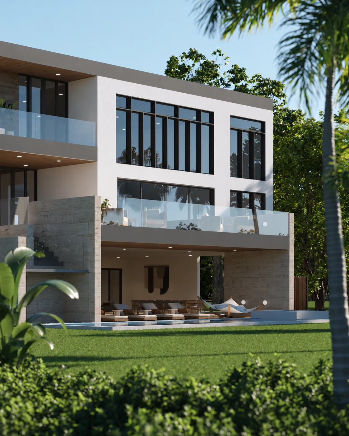 Architectural rendering of McKay terraces and glazing